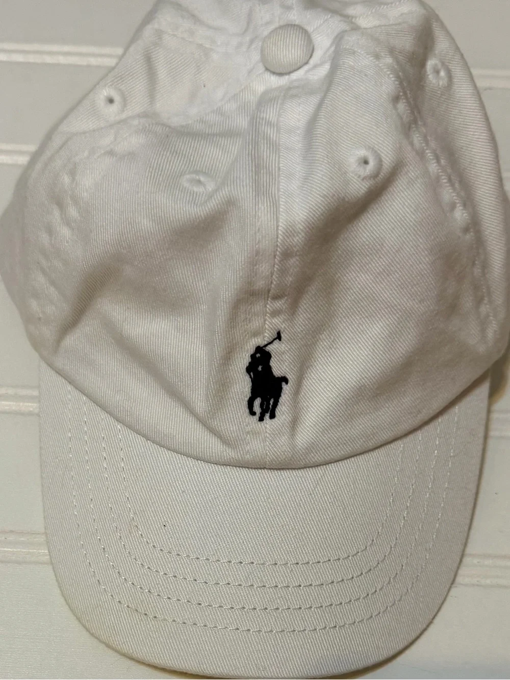 Polo by Ralph Lauren White infants Baseball Cap with Black Pony Logo